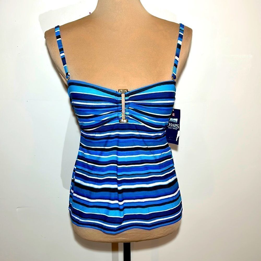 Chaps Tankini Swimsuit Top Size 8